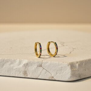 עגילי חישוק דגם האגיס צבעוני