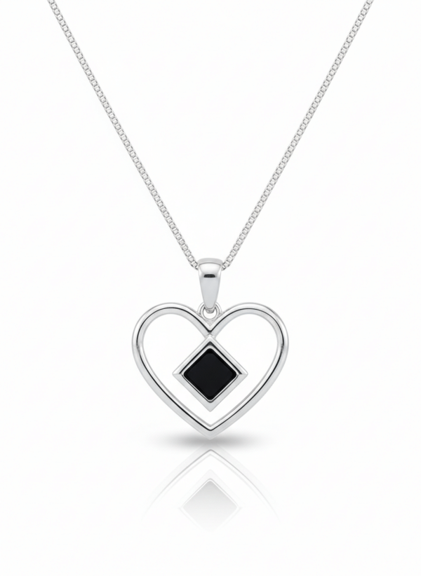 שרשרת לב "אמונה" – כסף 925 בשילוב ננו-תנ"ך