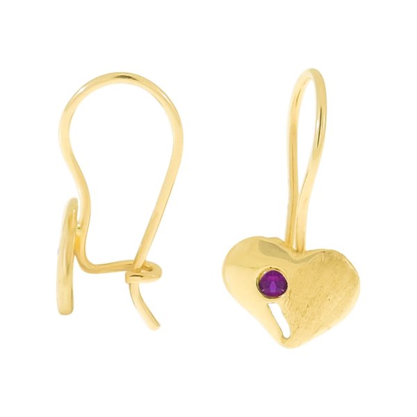 עגיל לב תלוי עגיל לב תלוי