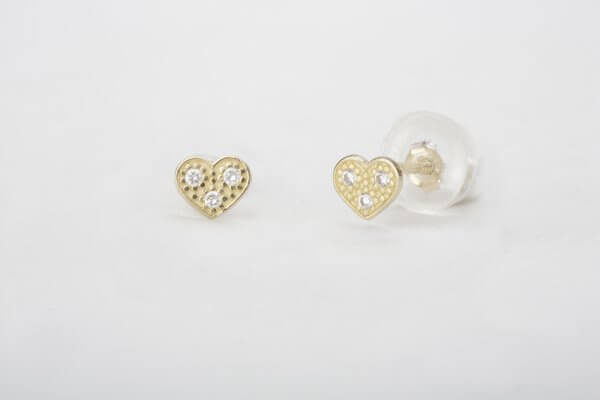 עגילי לב- ורד עגילי לב- ורד