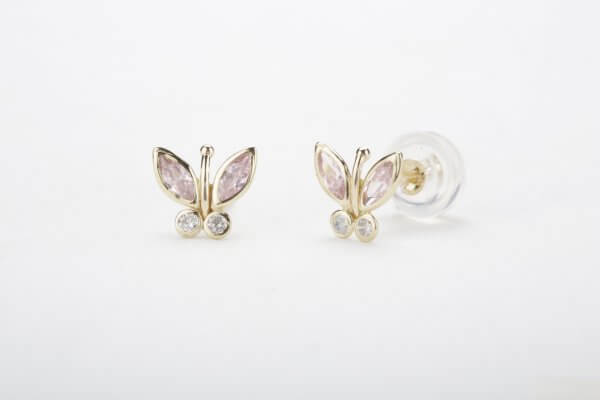 עגיל פרפר ורוד- רקפת עגיל פרפר ורוד- רקפת