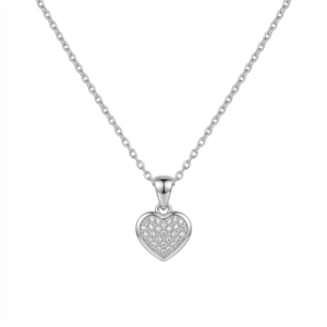 שרשרת ותליון לב מנצנץ – כסף 925