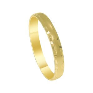טבעת נישואין זהב בשילוב מט וריקועים