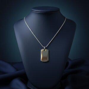 שרשרת כסף פלטה בעיצוב מלבן 925