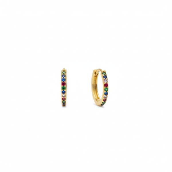 עגילי חישוק דגם האגיס צבעוני עגילי חישוק דגם האגיס צבעוני