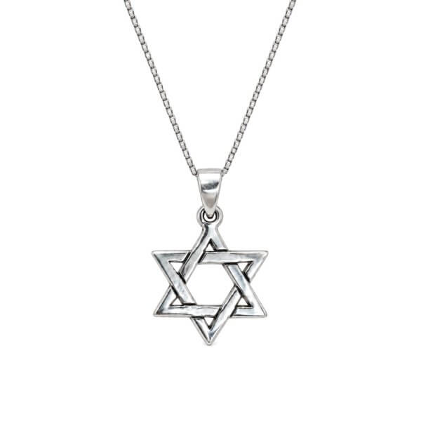 תליון מגן דוד שזור כסף 925 – אביב