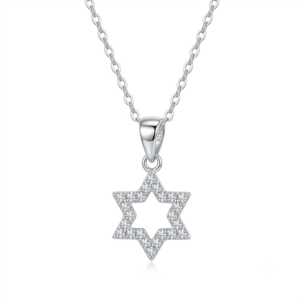 תליון מגן דוד כסף 925 משובץ זירקונים – שירה